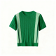 Green Ombre Striped Cable-Knit Short-Sleeve Top